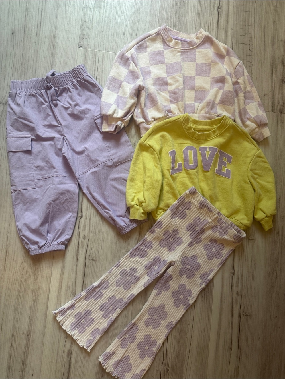 Kids set with Lavender Cargo Joggers - Casual Bottoms
